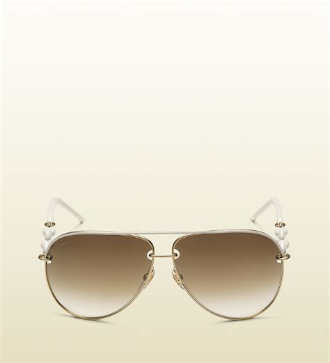 white gucci aviators womens